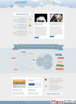 PS設計整潔漂亮的網頁頁面布局和背景